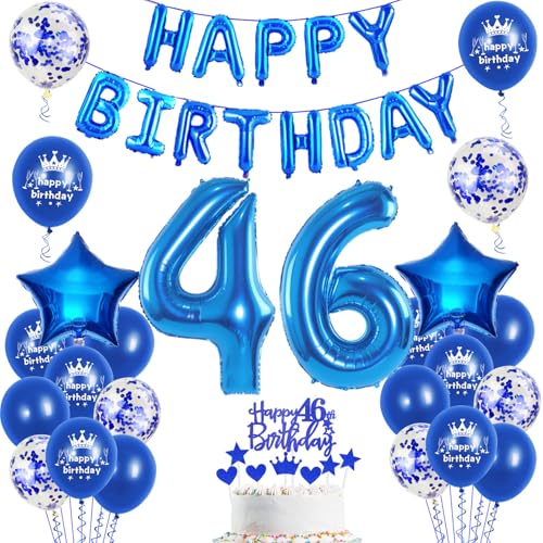 Luftballons 46. Geburtstag Dekoration mann blau happy birthday 46th Geburtstag Party Deko Set 46 geburtstag deko männer 46 jahre blau Folienballons Luftballons 46. Geburtstag Dekoration mann blau happy birthday 46th Geburtstag Party Deko Set 46 geburtstag deko männer 46 jahre blau Folienballons von Ohaoduo