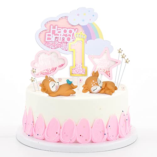 Ohaoduo 1st Kuchen Dekoration Happy Birthday Tortendeko 1. Geburtstag Kuchen Topper Kuchendekoration Kuchendeko Cake Topper Rosa Sterne Kitz Wolken für Mädchen Junge Kindergeburtstag Baby Ohaoduo 1st Kuchen Dekoration Happy Birthday Tortendeko 1. Geburtstag Kuchen Topper Kuchendekoration Kuchendeko Cake Topper Rosa Sterne Kitz Wolken für Mädchen Junge Kindergeburtstag Baby von Ohaoduo