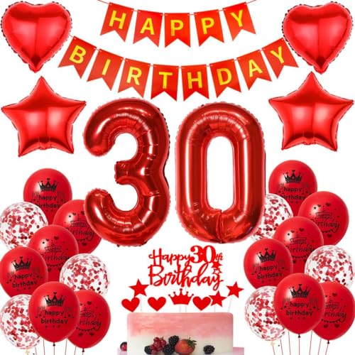 Ohaoduo 30 Geburtstag Deko Frauen rot 30 Geburtstag Dekoration rot Geburtstagsdeko 30 jahre Frau Luftballons Folienballon 30. Geburtstag Party Deko 30 Geburtstag Frauen Mädchen Tortendeko rot Ohaoduo 30 Geburtstag Deko Frauen rot 30 Geburtstag Dekoration rot Geburtstagsdeko 30 jahre Frau Luftballons Folienballon 30. Geburtstag Party Deko 30 Geburtstag Frauen Mädchen Tortendeko rot von Ohaoduo