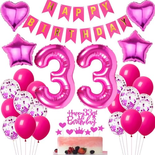 Ohaoduo 33 Geburtstag Deko Frauen rosa rot 33 Geburtstag Dekoration rosa rot Geburtstagsdeko 33 jahre Frau Luftballons Folienballon 33. Geburtstag Deko 33 Geburtstag Frau Mädchen Tortendeko rosa Ohaoduo 33 Geburtstag Deko Frauen rosa rot 33 Geburtstag Dekoration rosa rot Geburtstagsdeko 33 jahre Frau Luftballons Folienballon 33. Geburtstag Deko 33 Geburtstag Frau Mädchen Tortendeko rosa von Ohaoduo