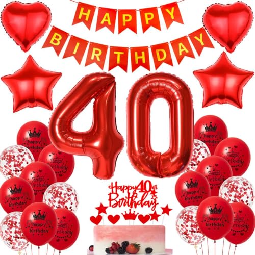 Ohaoduo 40 Geburtstag Deko Frauen rot 40 Geburtstag Dekoration rot Geburtstagsdeko 40 jahre Frau Luftballons Folienballon 40. Geburtstag Party Deko 40 Geburtstag Frauen Mädchen Tortendeko rot Ohaoduo 40 Geburtstag Deko Frauen rot 40 Geburtstag Dekoration rot Geburtstagsdeko 40 jahre Frau Luftballons Folienballon 40. Geburtstag Party Deko 40 Geburtstag Frauen Mädchen Tortendeko rot von Ohaoduo