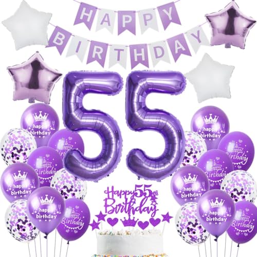 Ohaoduo 55 Geburtstag Deko Frauen Lila 55 Geburtstag Dekoration Lila Geburtstagsdeko 55 jahre Frau Luftballons Folienballon 55. Geburtstag Party Deko 55 Geburtstag Frauen Mädchen Tortendeko lila Ohaoduo 55 Geburtstag Deko Frauen Lila 55 Geburtstag Dekoration Lila Geburtstagsdeko 55 jahre Frau Luftballons Folienballon 55. Geburtstag Party Deko 55 Geburtstag Frauen Mädchen Tortendeko lila von Ohaoduo