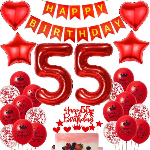 Ohaoduo 55 Geburtstag Deko Frauen rot 55 Geburtstag Dekoration rot Geburtstagsdeko 55 jahre Frau Luftballons Folienballon 55. Geburtstag Party Deko 55 Geburtstag Frauen Mädchen Tortendeko rot Ohaoduo 55 Geburtstag Deko Frauen rot 55 Geburtstag Dekoration rot Geburtstagsdeko 55 jahre Frau Luftballons Folienballon 55. Geburtstag Party Deko 55 Geburtstag Frauen Mädchen Tortendeko rot von Ohaoduo