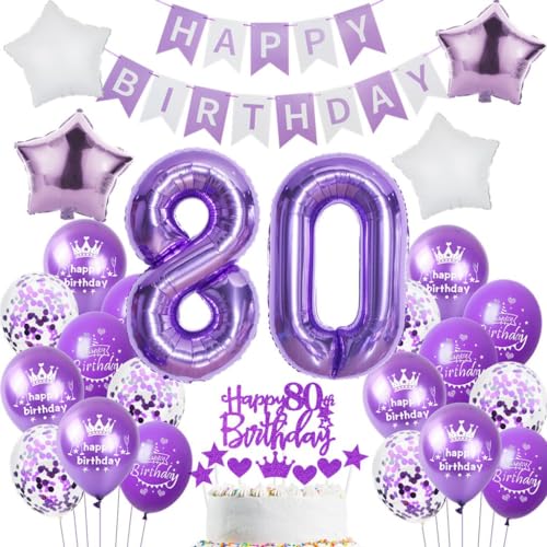 Ohaoduo 80 Geburtstag Deko Frauen Lila 80 Geburtstag Dekoration Lila Geburtstagsdeko 80 jahre Frau Luftballons Folienballon 80. Geburtstag Party Deko 80 Geburtstag Frauen Mädchen Tortendeko lila Ohaoduo 80 Geburtstag Deko Frauen Lila 80 Geburtstag Dekoration Lila Geburtstagsdeko 80 jahre Frau Luftballons Folienballon 80. Geburtstag Party Deko 80 Geburtstag Frauen Mädchen Tortendeko lila von Ohaoduo