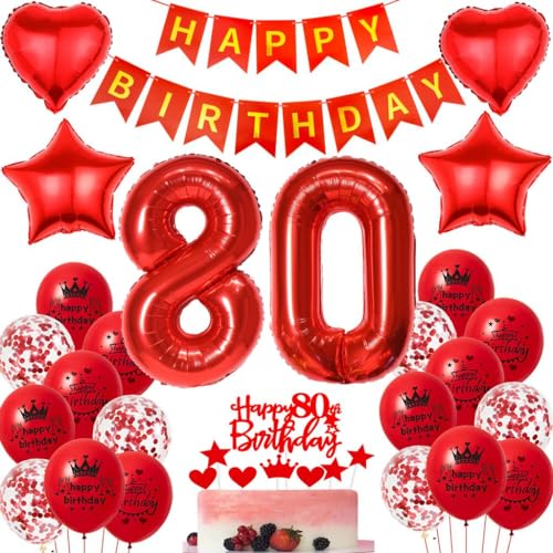 Ohaoduo 80 Geburtstag Deko Frauen rot 80 Geburtstag Dekoration rot Geburtstagsdeko 80 jahre Frau Luftballons Folienballon 80. Geburtstag Party Deko 80 Geburtstag Frauen Mädchen Tortendeko rot Ohaoduo 80 Geburtstag Deko Frauen rot 80 Geburtstag Dekoration rot Geburtstagsdeko 80 jahre Frau Luftballons Folienballon 80. Geburtstag Party Deko 80 Geburtstag Frauen Mädchen Tortendeko rot von Ohaoduo