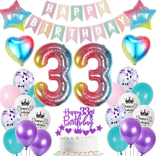 Ohaoduo Luftballon 33. Geburtstag Dekoration Frauen bunt Tortendeko 33 Geburtstag Frau bunt Party Deko 33. Geburtstag Frauen Ballon Deko 33 Geburtstag Deko Frau Geburtstagsdeko 33 jahre Frau Ohaoduo Luftballon 33. Geburtstag Dekoration Frauen bunt Tortendeko 33 Geburtstag Frau bunt Party Deko 33. Geburtstag Frauen Ballon Deko 33 Geburtstag Deko Frau Geburtstagsdeko 33 jahre Frau von Ohaoduo