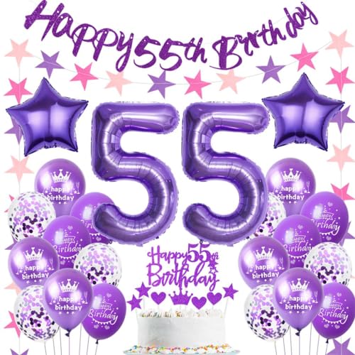 Ohaoduo Luftballon 55. Geburtstag Dekoration Frauen Lila Tortendeko 55 Geburtstag Frau Lila Party Deko Ohaoduo Luftballon 55. Geburtstag Dekoration Frauen Lila Tortendeko 55 Geburtstag Frau Lila Party Deko von Ohaoduo