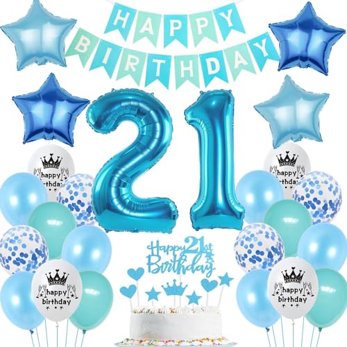 Ohaoduo Luftballons 21. Geburtstag Mann Junge Dekoration Blau Tortendeko Geburtstag 21 männer Deko 21. Geburtstag frau Party Deko Blau Geburtstagsdeko 21 Jahre Mann Luftballon 21 Blau Ohaoduo Luftballons 21. Geburtstag Mann Junge Dekoration Blau Tortendeko Geburtstag 21 männer Deko 21. Geburtstag frau Party Deko Blau Geburtstagsdeko 21 Jahre Mann Luftballon 21 Blau von Ohaoduo