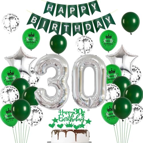 Ohaoduo Luftballons 30. Geburtstag Mann Frauen Dekoration Grün Silber Tortendeko Geburtstag 30 männer Deko 30. Geburtstag frau Party Deko Grün Geburtstagsdeko 30 Jahre Mann frauen Luftballon 30 Ohaoduo Luftballons 30. Geburtstag Mann Frauen Dekoration Grün Silber Tortendeko Geburtstag 30 männer Deko 30. Geburtstag frau Party Deko Grün Geburtstagsdeko 30 Jahre Mann frauen Luftballon 30 von Ohaoduo