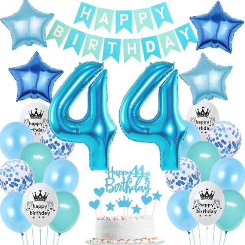 Ohaoduo Luftballons 44. Geburtstag Dekoration Blau für Mann und Frau - Tortendeko, Party Deko, Geburtstagsdeko 44 Jahre Ohaoduo Luftballons 44. Geburtstag Dekoration Blau für Mann und Frau - Tortendeko, Party Deko, Geburtstagsdeko 44 Jahre von Ohaoduo
