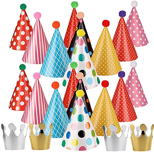 Ohaoduo Partyhüte Geburtstag Kindergeburtstag Set, 22 Stück Partyhüte Set Partyhütchen Geburtstag Kegel Hüte Happy Birthday Partyhütchen und Krone Hut für Kinder Festival Baby Shower Ohaoduo Partyhüte Geburtstag Kindergeburtstag Set, 22 Stück Partyhüte Set Partyhütchen Geburtstag Kegel Hüte Happy Birthday Partyhütchen und Krone Hut für Kinder Festival Baby Shower von Ohaoduo