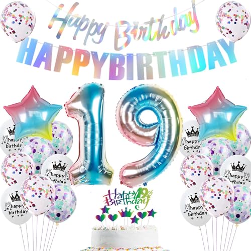Regenbogen Geburtstagsdeko 19 Jahr Mädchen, Luftballon 19. Geburtstag Bunt, Ballon 19. Geburtstag Deko Mädchen, 19. Party Dekoration , Ballon 19 Regenbogen Geburtstagsdeko 19 Jahr Mädchen, Luftballon 19. Geburtstag Bunt, Ballon 19. Geburtstag Deko Mädchen, 19. Party Dekoration , Ballon 19 von Ohaoduo
