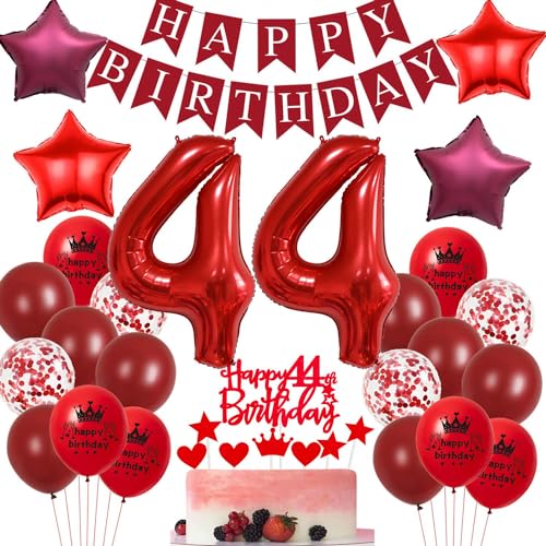 Rot 44 Jahre Party Dekoration,Rot Luftballons 44. Geburtstag,Deko 44. Geburtstag Frau Rot,Tortendeko 44 Geburtstag Frauen Deko,Rot 44 Geburtstag Deko, Rot Ballons 44. Mann Frau Dekoration Rot 44 Jahre Party Dekoration,Rot Luftballons 44. Geburtstag,Deko 44. Geburtstag Frau Rot,Tortendeko 44 Geburtstag Frauen Deko,Rot 44 Geburtstag Deko, Rot Ballons 44. Mann Frau Dekoration von Ohaoduo