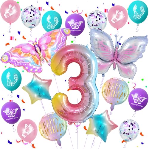 Schmetterling 3 Geburtstag Mädchen Ballon, Schmetterling Folienballon 3 Jahr Geburtstag Deko, Schmetterling 3 Jahr Luftballon Rosa, Schmetterling 3. Geburtstag Party Luftballon Schmetterling 3 Geburtstag Mädchen Ballon, Schmetterling Folienballon 3 Jahr Geburtstag Deko, Schmetterling 3 Jahr Luftballon Rosa, Schmetterling 3. Geburtstag Party Luftballon von Ohaoduo