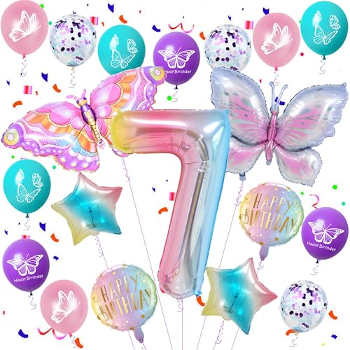Schmetterling 7 Geburtstag Mädchen Ballon, Schmetterling Folienballon 7 Jahr Geburtstag Deko, Schmetterling 7 Jahr Luftballon Rosa, Schmetterling 7. Geburtstag Party Luftballon Schmetterling 7 Geburtstag Mädchen Ballon, Schmetterling Folienballon 7 Jahr Geburtstag Deko, Schmetterling 7 Jahr Luftballon Rosa, Schmetterling 7. Geburtstag Party Luftballon von Ohaoduo