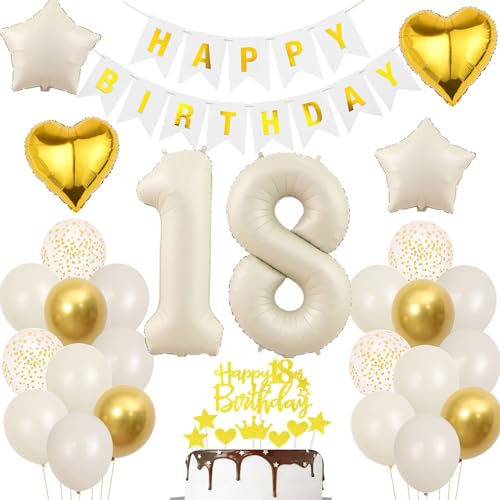 Weiß Luftballons 18 Geburtstag Mädchen,Deko 18 Geburtstagdeko Beige Gold,18. Geburtstag Dekorationen Junge Mädchen,Luftballon 18 Jahre Party Deko Boho,18 Jahre Geburtstagsdeko Ballon Beige Gold Weiß Luftballons 18 Geburtstag Mädchen,Deko 18 Geburtstagdeko Beige Gold,18. Geburtstag Dekorationen Junge Mädchen,Luftballon 18 Jahre Party Deko Boho,18 Jahre Geburtstagsdeko Ballon Beige Gold von Ohaoduo