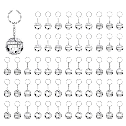 Ohewiiuk 100 Stück Mini-Diskokugel-Schlüsselanhänger, Diskokugel-Schlüsselanhänger, Partygeschenke für 70er-80er-Diskoparty-Zubehör Ohewiiuk 100 Stück Mini-Diskokugel-Schlüsselanhänger, Diskokugel-Schlüsselanhänger, Partygeschenke für 70er-80er-Diskoparty-Zubehör von Ohewiiuk