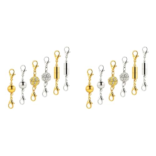 Ohewiiuk 12Pcs SphäRischer Magnetverschluss Strass ZubehöR Zylindrische Halskette Verbindungsverschluss Hummerverschluss DIY Schmuck Ohewiiuk 12Pcs SphäRischer Magnetverschluss Strass ZubehöR Zylindrische Halskette Verbindungsverschluss Hummerverschluss DIY Schmuck von Ohewiiuk