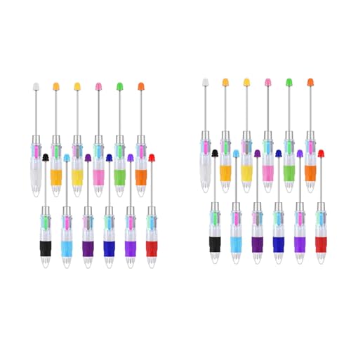 Ohewiiuk 24 StüCk Mehrfarbige Perlenstifte, 4-In-1-Farbiger Perlenstift, Einziehbare Kugelschreiber für DIY-Bastelset, Studenten, Kinder Ohewiiuk 24 StüCk Mehrfarbige Perlenstifte, 4-In-1-Farbiger Perlenstift, Einziehbare Kugelschreiber für DIY-Bastelset, Studenten, Kinder von Ohewiiuk