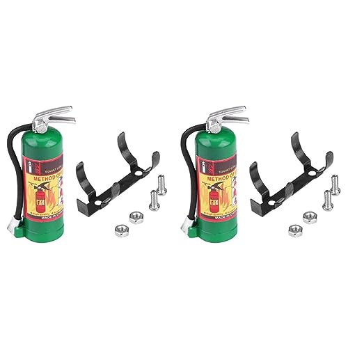 Ohewiiuk 2X RC Dekoration Metall Mini Feuerlöscher für 1/10 RC Crawler Axial SCX10 90046 TRX4 D90, Grün von Ohewiiuk