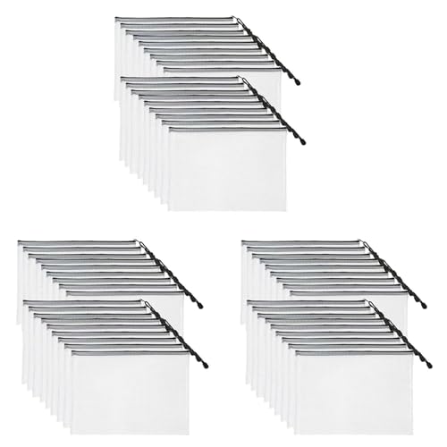 Ohewiiuk 54 Pack Mesh MäPpchen Dokumenten Tasche 4A Wasserdichte Dokumenten Tasche für Schul BüRo Bedarf, Kreuz Stich Ordnungs Aufbewahrung von Ohewiiuk