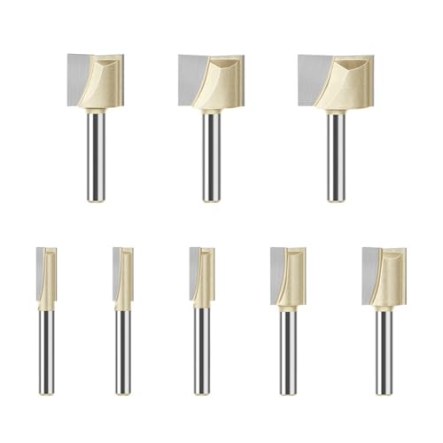 Ohewiiuk 8-Teiliger Fräser mit 6 mm Schaft für, Hartmetall-Fräser-Reinigungs-Unterfräser, Holzbearbeitungs-Werkzeugsatz von Ohewiiuk