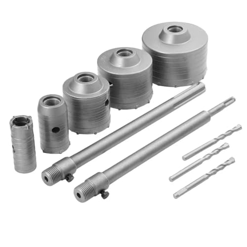 Ohewiiuk Beton-Lochsägen-Set, 10-Teilig, Bohrkernbohrer für Ziegel, Schlagfeste, Tragbare Mauerwerks-Lochsäge für Abwasser-Betonwände von Ohewiiuk