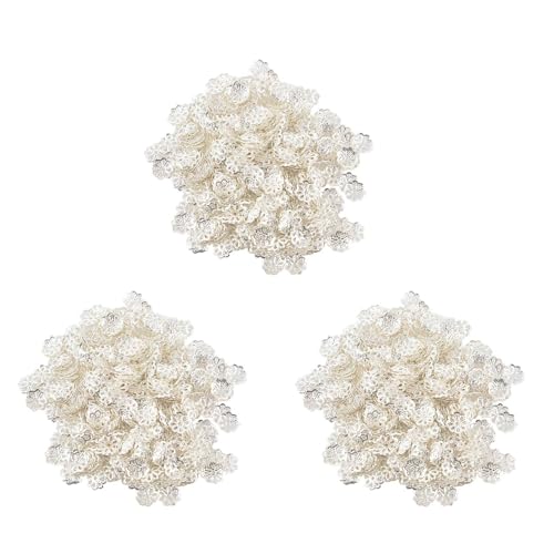 Ohewiiuk Schöne Perle 6Mm Silberton Blumen Perlen Kappen für Schmuck Machen (über 1500 Stück) von Ohewiiuk