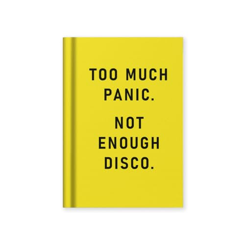 Ohh Deer Too Much Panic, Not Enough Disco | Pocket Fabric Hardcover-Notizbuch (A7) | 112 linierte Seiten | Lustiges Geschenk-Notizbuch von Ohh Deer