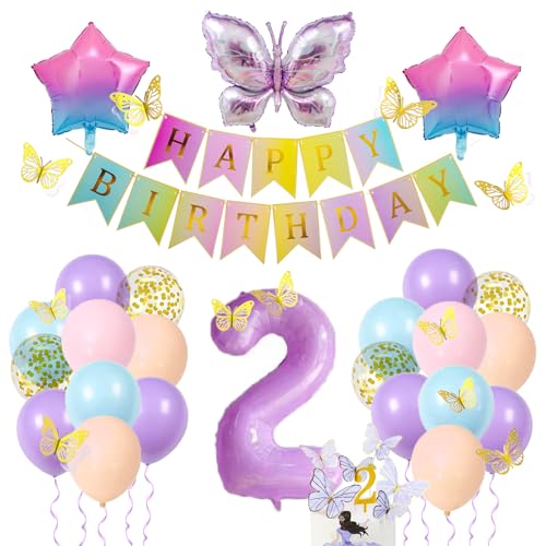 2 Jahre Mädchen Geburtstagsdeko Schmetterlings Stern Folienballon 2 Pastell Lila Zahlenballon 2. Geburtstag Deko Mädchen Happy Birthday Deko Kindergeburtstag 2 Jahre Mädchen Geburtstagsdeko Schmetterlings Stern Folienballon 2 Pastell Lila Zahlenballon 2. Geburtstag Deko Mädchen Happy Birthday Deko Kindergeburtstag von Ohighing