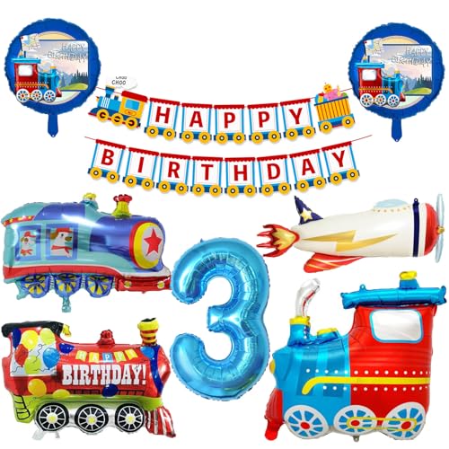 Deko 3. Geburtstag Junge Zug Geburtstagsdeko 3 jahr Mädchen Foilballons Fahrzeug Luftballon 3. Geburtstag Blau Zahl Ballon 3 Party Deko Deko 3. Geburtstag Junge Zug Geburtstagsdeko 3 jahr Mädchen Foilballons Fahrzeug Luftballon 3. Geburtstag Blau Zahl Ballon 3 Party Deko von Ohighing