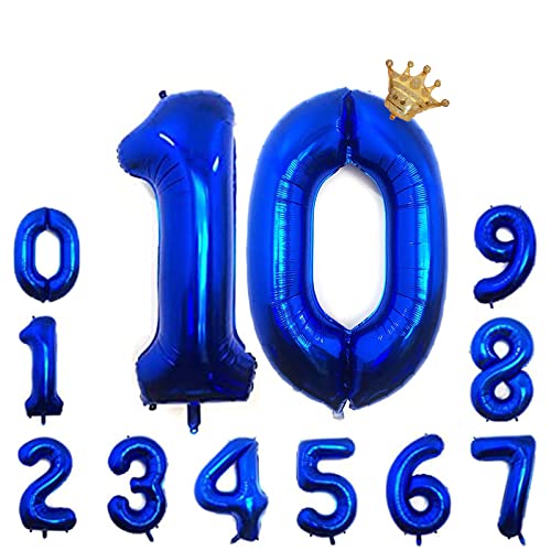 Foil Luftballon 10 Helium Folienballon Zahlen Ballon XXL Folien Dunkelblau Ballon 10 Geburtstag 100cm/40inch Foil Luftballon 10 Helium Folienballon Zahlen Ballon XXL Folien Dunkelblau Ballon 10 Geburtstag 100cm/40inch von Ohighing