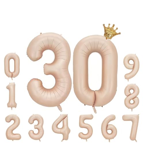 Foil Luftballon 30 Helium Folienballon Zahlen Ballon XXL Folien Beige Ballon 30 Geburtstag 100cm/40inch Foil Luftballon 30 Helium Folienballon Zahlen Ballon XXL Folien Beige Ballon 30 Geburtstag 100cm/40inch von Ohighing