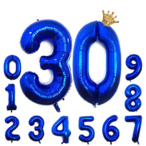 Foil Luftballon 30 Helium Folienballon Zahlen Ballon XXL Folien Dunkelblau Ballon 30 Geburtstag 100cm/40inch Foil Luftballon 30 Helium Folienballon Zahlen Ballon XXL Folien Dunkelblau Ballon 30 Geburtstag 100cm/40inch von Ohighing