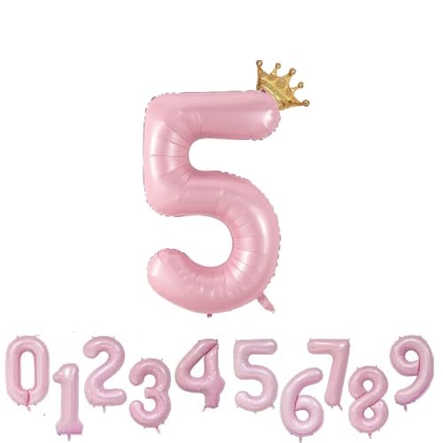 Foil Luftballon 5 Helium Folienballon Zahlen Ballon XXL Folien Rosa Ballon 5 Geburtstag 100cm/40inch Foil Luftballon 5 Helium Folienballon Zahlen Ballon XXL Folien Rosa Ballon 5 Geburtstag 100cm/40inch von Ohighing