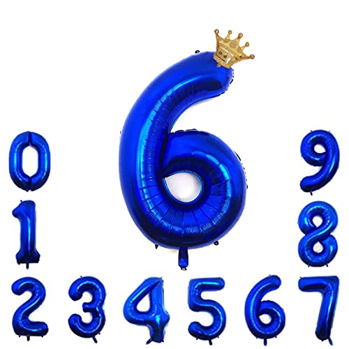 Foil Luftballon 6 Helium Folienballon Zahlen Ballon XXL Folien Dunkelblau Ballon 6 Geburtstag 100cm/40inch Foil Luftballon 6 Helium Folienballon Zahlen Ballon XXL Folien Dunkelblau Ballon 6 Geburtstag 100cm/40inch von Ohighing