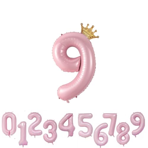 Foil Luftballon 9 Helium Folienballon Zahlen Ballon XXL Folien Rosa Ballon 9 Geburtstag 100cm/40inch Foil Luftballon 9 Helium Folienballon Zahlen Ballon XXL Folien Rosa Ballon 9 Geburtstag 100cm/40inch von Ohighing