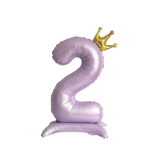 Foil Stehend Luftballon 2 Helium Folienballon Zahlen Ballon XXL Folien Lila Ballon 2 Geburtstag 106cm/42inch von Ohighing