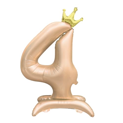 Foil Stehend Luftballon 4 Helium Folienballon Zahlen Ballon XXL Folien Beige Ballon 4 Geburtstag 106cm/42inch Foil Stehend Luftballon 4 Helium Folienballon Zahlen Ballon XXL Folien Beige Ballon 4 Geburtstag 106cm/42inch von Ohighing