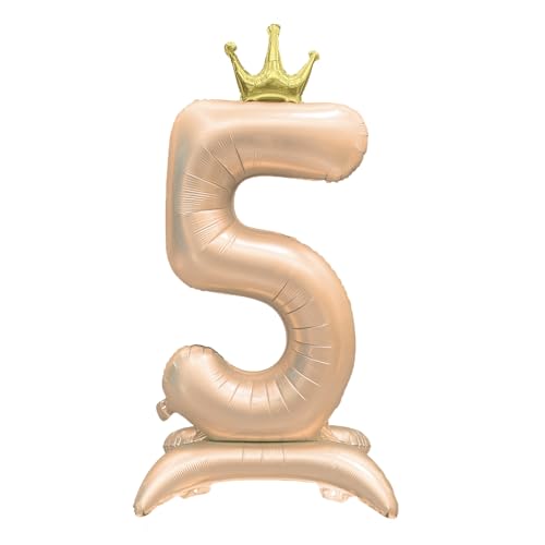 Foil Stehend Luftballon 5 Helium Folienballon Zahlen Ballon XXL Folien Beige Ballon 5 Geburtstag 106cm/42inch Foil Stehend Luftballon 5 Helium Folienballon Zahlen Ballon XXL Folien Beige Ballon 5 Geburtstag 106cm/42inch von Ohighing