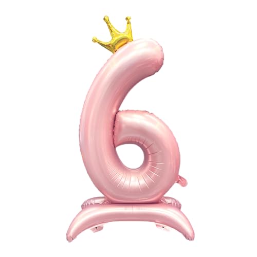 Foil Stehend Luftballon 6 Helium Folienballon Zahlen Ballon XXL Folien Rosa Ballon 6 Geburtstag 106cm/42inch Foil Stehend Luftballon 6 Helium Folienballon Zahlen Ballon XXL Folien Rosa Ballon 6 Geburtstag 106cm/42inch von Ohighing
