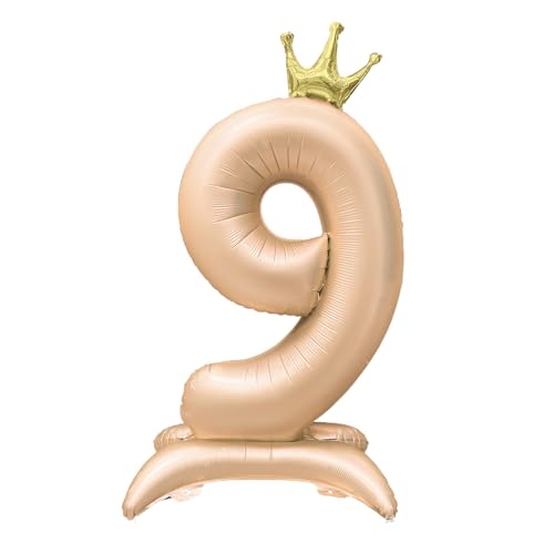 Foil Stehend Luftballon 9 Helium Folienballon Zahlen Ballon XXL Folien Beige Ballon 9 Geburtstag 106cm/42inch Foil Stehend Luftballon 9 Helium Folienballon Zahlen Ballon XXL Folien Beige Ballon 9 Geburtstag 106cm/42inch von Ohighing