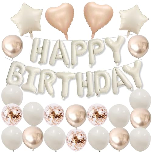 Geburtstagsdeko Creme Happy Birthday Ballons Luftballons Creme Weiß Deko Geburtstag Mädchen Happy Birthday Deko Frauen Geburtstagsdeko Creme Happy Birthday Ballons Luftballons Creme Weiß Deko Geburtstag Mädchen Happy Birthday Deko Frauen von Ohighing