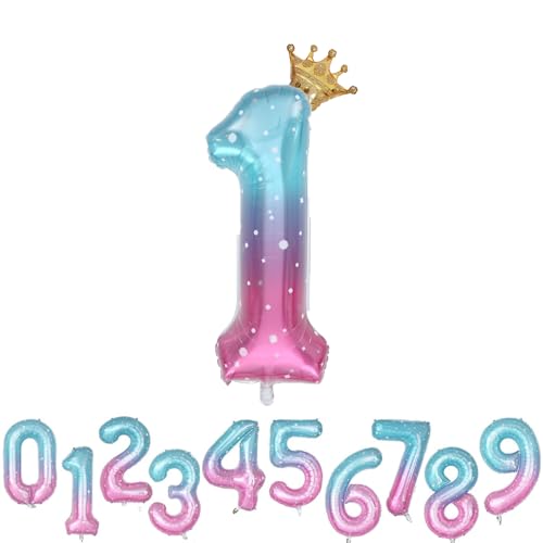 Groß Blau Rosa Zahl Luftballon 1 Helium Folienballon Zahlen Ballon XXL Foil Bunt Ballon 1 Geburtstag 100cm/40inch Groß Blau Rosa Zahl Luftballon 1 Helium Folienballon Zahlen Ballon XXL Foil Bunt Ballon 1 Geburtstag 100cm/40inch von Ohighing