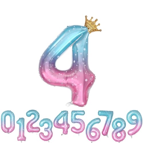 Groß Blau Rosa Zahl Luftballon 4 Helium Folienballon Zahlen Ballon XXL Foil Bunt Ballon 4 Geburtstag 100cm/40inch Groß Blau Rosa Zahl Luftballon 4 Helium Folienballon Zahlen Ballon XXL Foil Bunt Ballon 4 Geburtstag 100cm/40inch von Ohighing