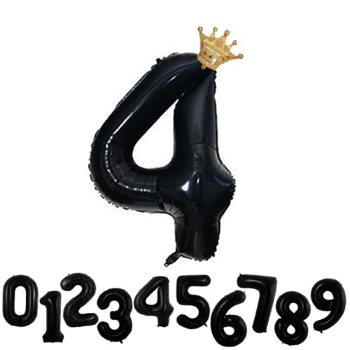 Groß Schwarz Zahl Luftballon 4 Helium Folienballon Zahlen Ballon XXL Folien Schwarz Ballon 4 Geburtstag 100cm/40inch Groß Schwarz Zahl Luftballon 4 Helium Folienballon Zahlen Ballon XXL Folien Schwarz Ballon 4 Geburtstag 100cm/40inch von Ohighing