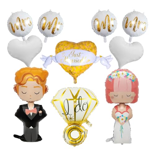 Hochzeit Ballons Deko Mr und Mrs Braut Bräutigam Folienballon Diamant Ring Helium Luftballon von Ohighing
