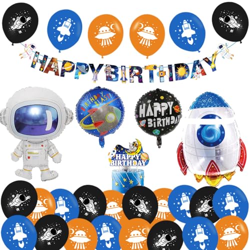 Kindergeburtstag Weltraum Geburtstagsdeko Jungen Groß Folienballons Raketen Weltraum Luftballons Astronauten Geburtstag Partydeko von Ohighing