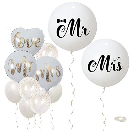 XXL 36" Mr Mrs Luftballons 18" Mr und Mrs Ballons deko Hochzeit Luftballons Hochzeitdeko von Ohighing