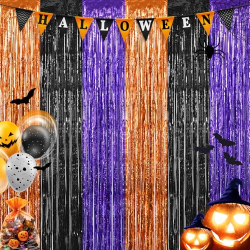 Ohiyoo Fransenvorhänge aus Folie, 1 x 2 m, für Halloween, Fotoautomaten, Requisiten, Metallic-Lametta-Folie, Vorhang, Luftschlangen, Hintergrund für Geburtstagsparty, Halloween, Party-Dekoration, 3 Ohiyoo Fransenvorhänge aus Folie, 1 x 2 m, für Halloween, Fotoautomaten, Requisiten, Metallic-Lametta-Folie, Vorhang, Luftschlangen, Hintergrund für Geburtstagsparty, Halloween, Party-Dekoration, 3 von Ohiyoo